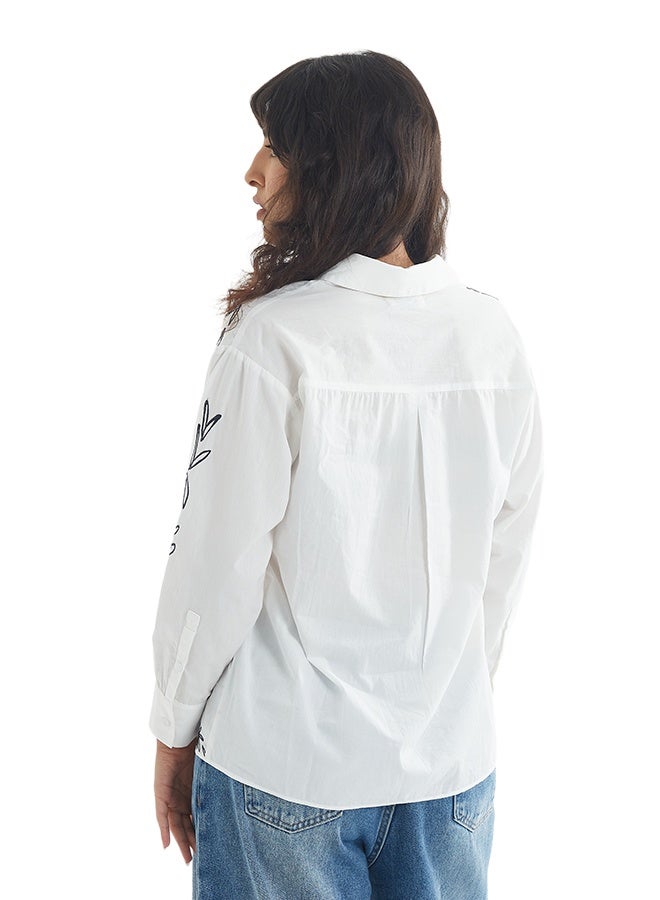 اشاراي قميص نسائي بأزرار وأكمام كاملة - Image 4