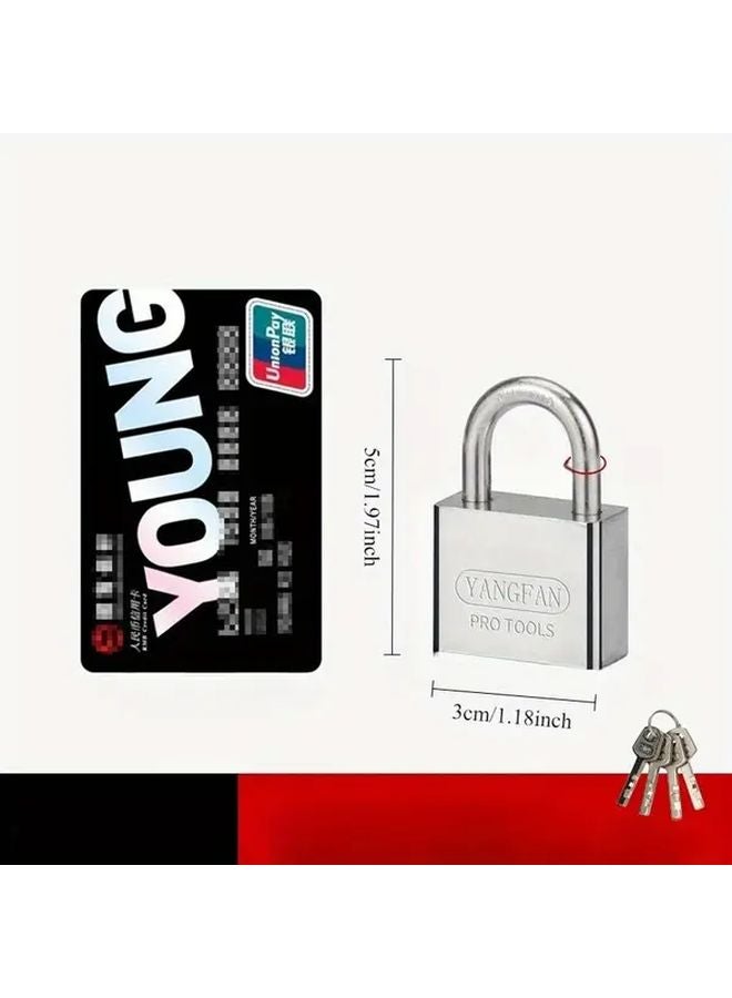 3CM Anti Theft Padlock Waterproof Rust Proof For Door Cabinet Locker Gym 1pc - Image 1