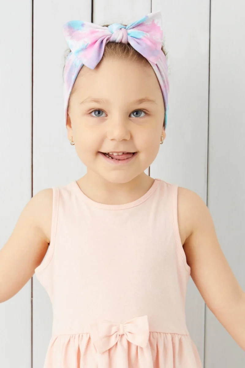 Babygiz Batik Aqua Handmade Soft Bow Tied Natural Cotton Combed Cotton Baby Kids Girls Bandana Best Of Series
