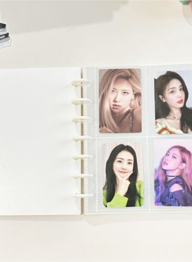 Generic Photocard Binder 3 Inch Photocard Holder Book Sleeves with 30Pcs Inner Pages Idol Album Business Cards Collect 6 Ring Photo Protectors hold 240 Cards  - Image 2