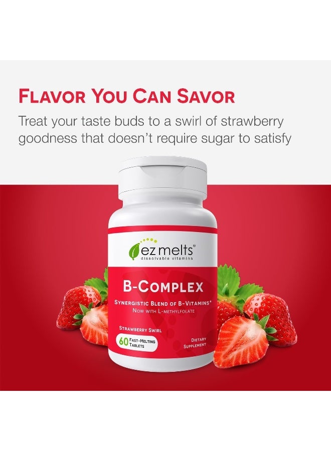 EZ Melts Dissolvable Vitamin B-Complex with Methyl B12 and Methyl Folate, Sugar-Free, 2-Month Supply - Image 5