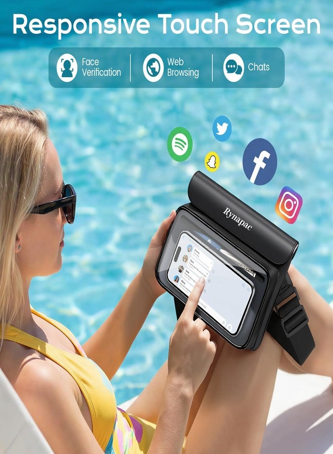 Rynapac IPX8 Waterproof Fanny Pack, [Up to 8.5"] Waist Bag for Women, Floating Phone Pouch Dry Bag for iPhone 17 16 15 Pro Max, Passport, Wallet, Card, Travel Beach Kayaking Boating Essentials, 2 Pack - Image 4