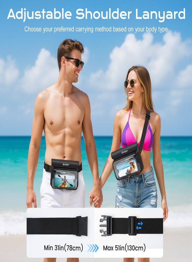 Rynapac IPX8 Waterproof Fanny Pack, [Up to 8.5"] Waist Bag for Women, Floating Phone Pouch Dry Bag for iPhone 17 16 15 Pro Max, Passport, Wallet, Card, Travel Beach Kayaking Boating Essentials, 2 Pack - Image 5