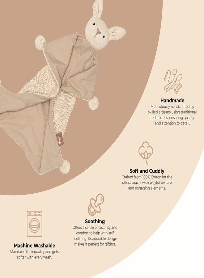 Crane BABY Crane Ollie The Bunny Lovey: 100% Organic Cotton Security Blanket - Image 2