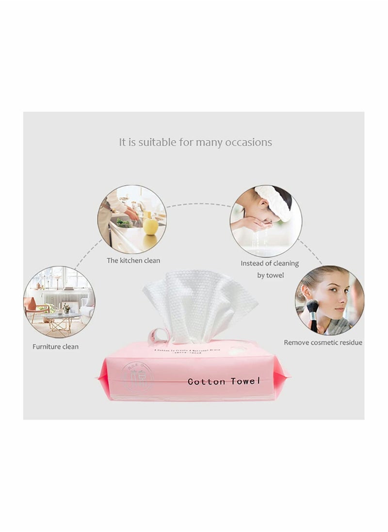 SYOSI - Deeply Cleansing Disposable Face Towel Cotton Tissue Cotton Facial Dry Wipes 60 Count for Skin Care Wipes Face Wipes and Facial Cleansing - Image 1