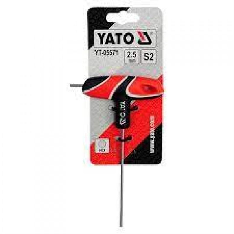 Yato Yato YT05570 25 mm THandle Hex Key Professional Hex Key Set Hex Key Wrench SetTool SetIndustrial ToolsPower ToolsTorx Wrenches S2 Steel Plastic Handle Tamper Proof Long Hex Mechanical Car  - Image 2