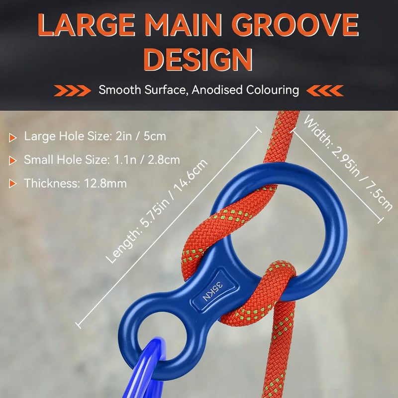 AOKWIT Rescue Figure 8 Descender Climbing Gear Downhill Equipment 35KN/3500kg 7075 Aluminum Alloy Rigging Plate for Climbing Belaying and Rappeling Device - Image 5