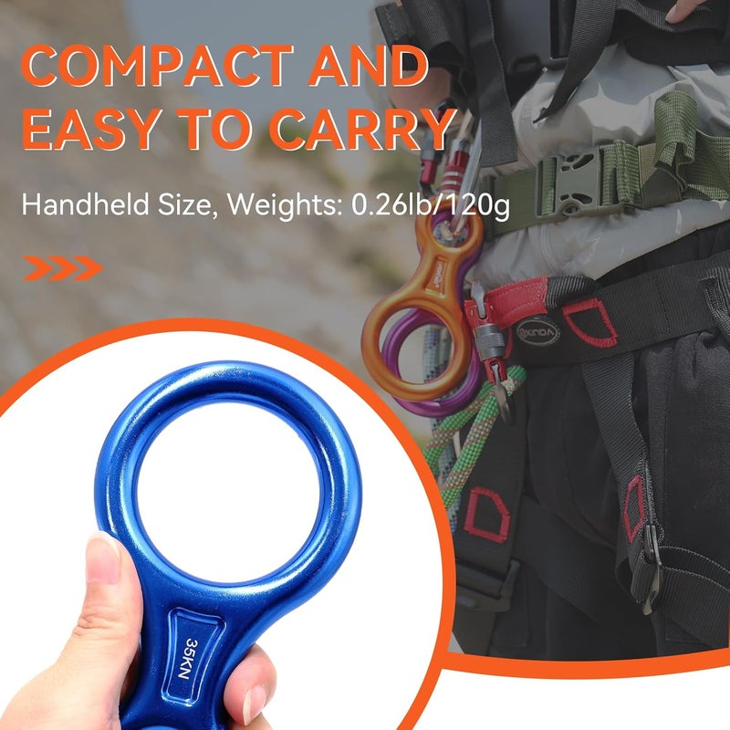 AOKWIT Rescue Figure 8 Descender Climbing Gear Downhill Equipment 35KN/3500kg 7075 Aluminum Alloy Rigging Plate for Climbing Belaying and Rappeling Device - Image 4