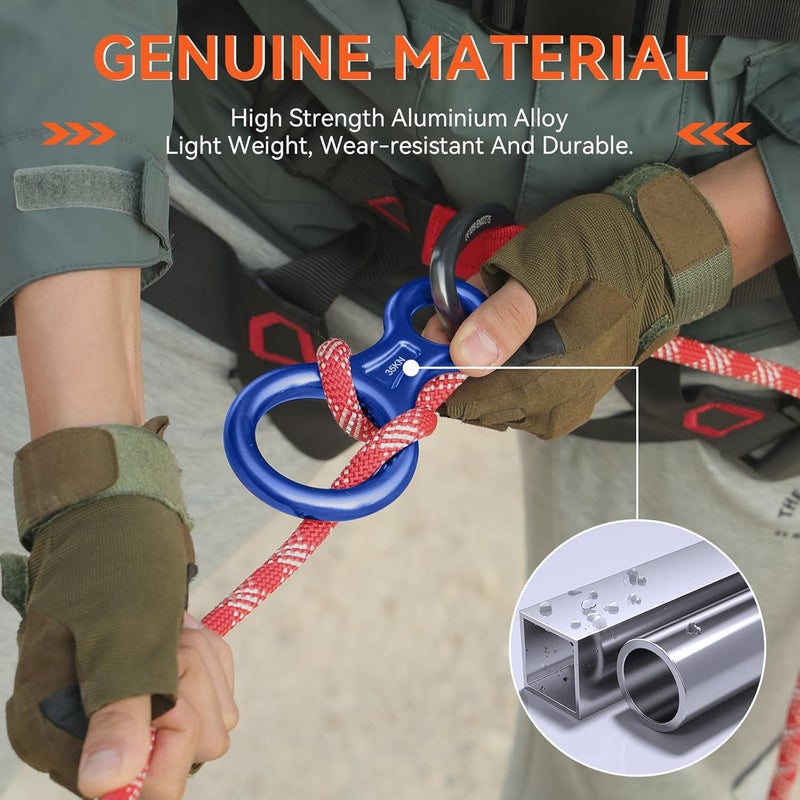 AOKWIT Rescue Figure 8 Descender Climbing Gear Downhill Equipment 35KN/3500kg 7075 Aluminum Alloy Rigging Plate for Climbing Belaying and Rappeling Device - Image 2