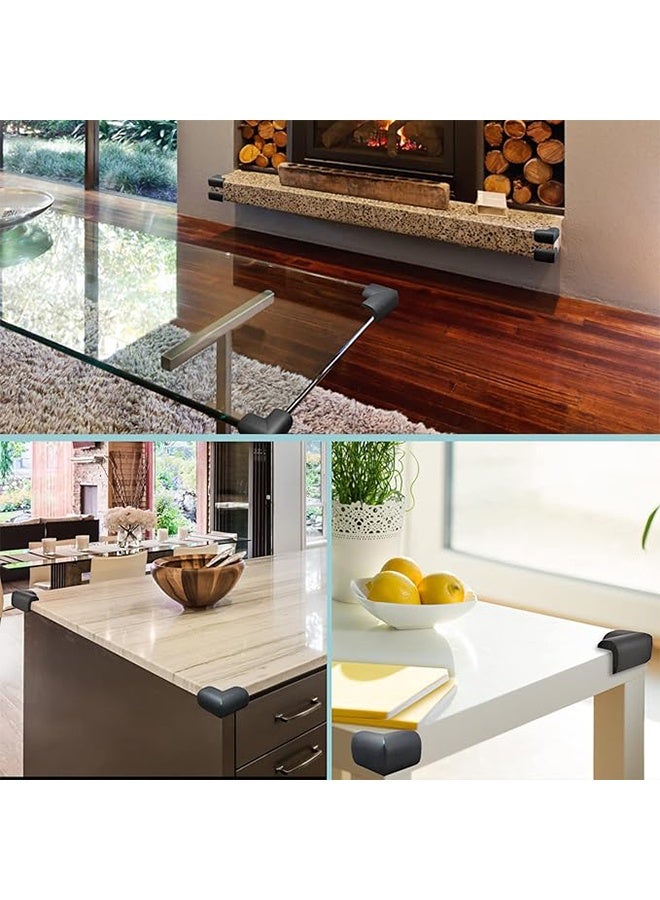 مجموعة من 12 واقيًا ناعمًا للزوايا لحماية الأطفال من الحواف والزوايا، واقي أثاث مطاطي مُلصق مسبقًا ومُصمم خصيصًا للمدفأة والطاولة والسلالم والخزانة - Image 5