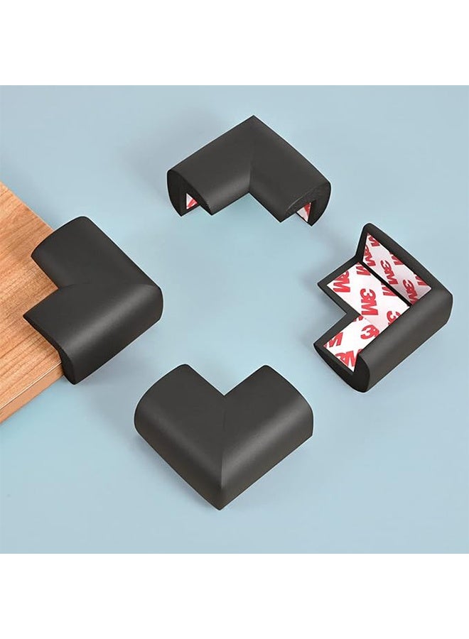 مجموعة من 12 واقيًا ناعمًا للزوايا لحماية الأطفال من الحواف والزوايا، واقي أثاث مطاطي مُلصق مسبقًا ومُصمم خصيصًا للمدفأة والطاولة والسلالم والخزانة - Image 3