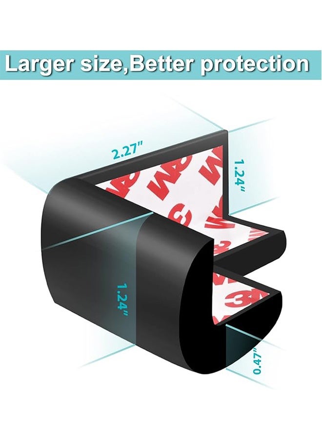 مجموعة من 12 واقيًا ناعمًا للزوايا لحماية الأطفال من الحواف والزوايا، واقي أثاث مطاطي مُلصق مسبقًا ومُصمم خصيصًا للمدفأة والطاولة والسلالم والخزانة - Image 2