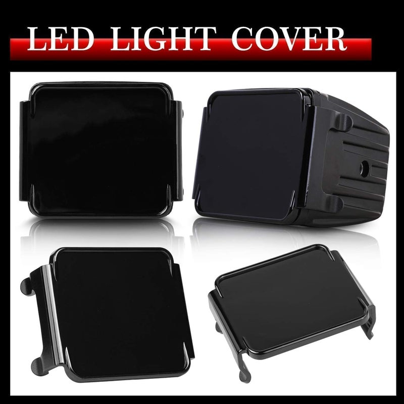 AKD Part 3 Inch LED Pods Covers 2PCS Square LED Cube Lights Black Covers PC Protective Lens 3X3 Pod Light Covers for Offroad Driving Fog Ditch Lights - Image 5