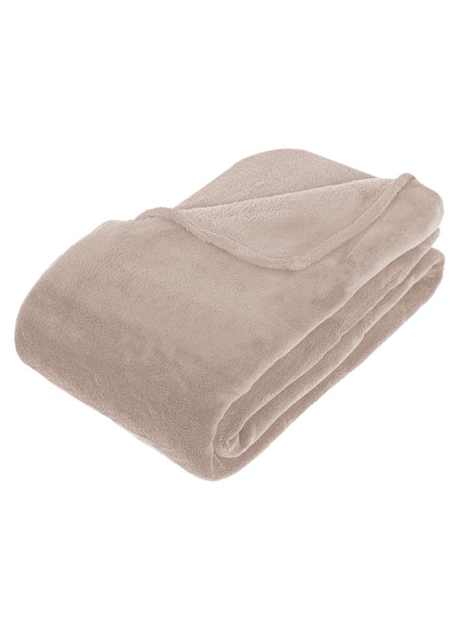 اتموسفيرا بطانية ميكروفايبر بنقشة مربعات وبوليستر لون بيج 180 × 230 سم 120503D - Image 1