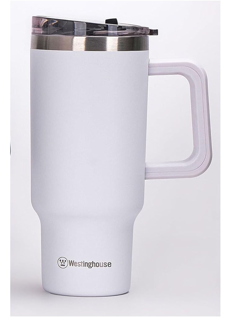 Westinghouse Westinghouse 40oz Double Wall Stainless Steel Tumbler Vacuum Insulated Spill Proof & BPA Free Tumbler for Indoor & Outdoor Use - White 