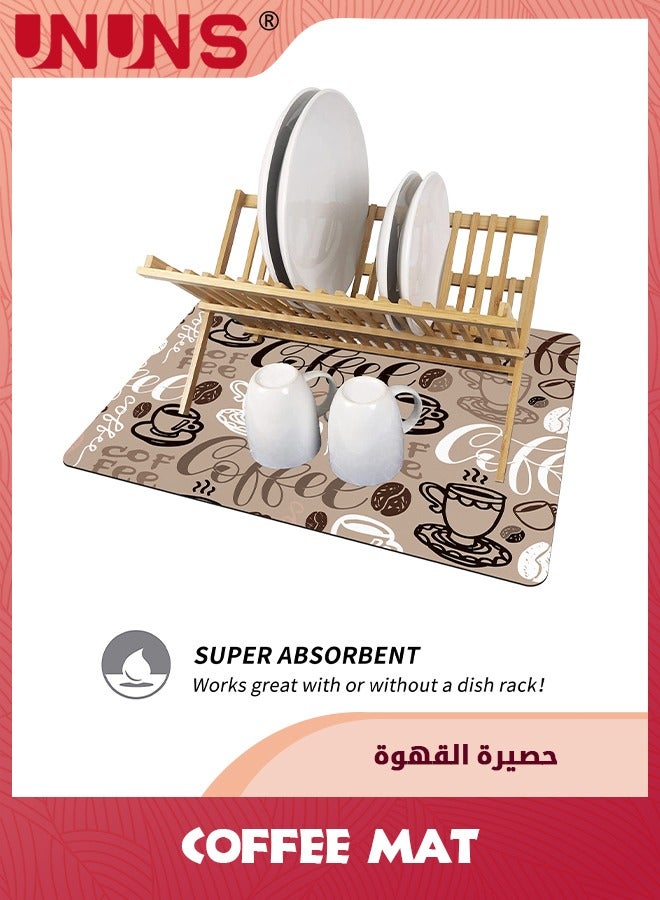 UNUNS Coffee Mat,Fit Under Coffee Maker Espresso Machine Mat,Hide Stain Absorbent Rubber Backed Quick Drying Mat,40x50cm - Image 5