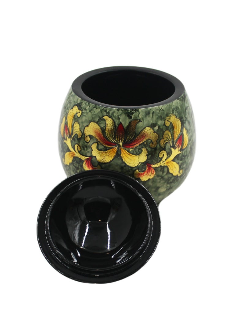Antique Museum Vietnam Handmade Lacquer Egg Shape Pot  - Image 3