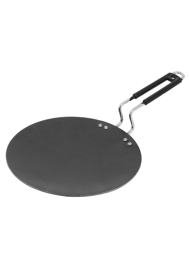 Yashvin Yashvin Iron Tawa Induction Base Heavy Wider 10 Inch for Roti Paratha Chapati Phulka Omelette with Stainless Steel Handle Color Black KL49  - Image 1
