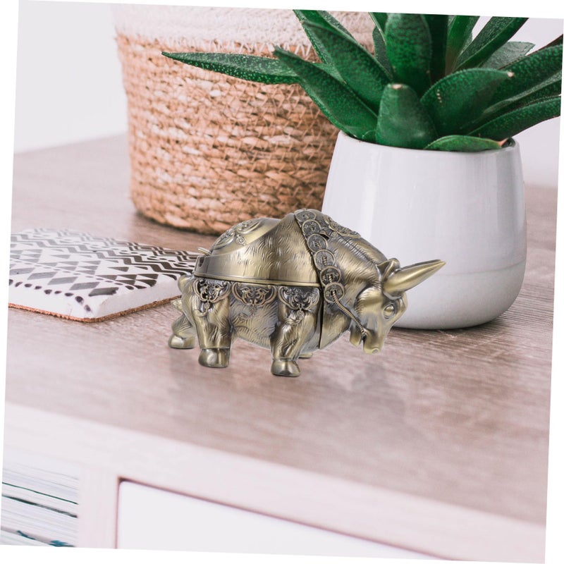 Windproof Ashtray With Lid Zinc Alloy Deep Container For Cigarettes Cigars Indoor Office Home Use - Image 5