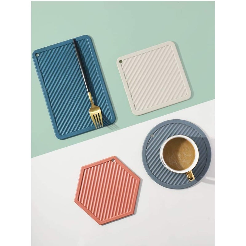 KRIVETY Silicone Trivet Mat NonSlip InsulationHeat Proof Resistant Trivet Mat Pad for Hot Pan and Pot Pads Counter Mat Heat Resistant Tablemat or Placemats Size63 Square Pack of 3 - Image 2