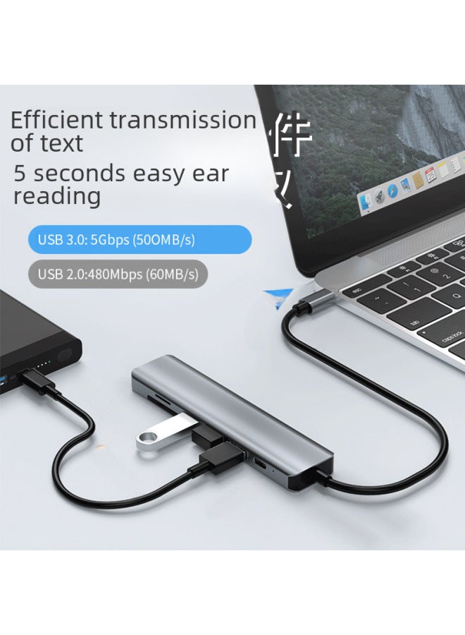 Seven-In-One USB 3.0 Expansion Dock Converter Splitter Adapter For Apple Computer Type-C Multi-Function Wired Extension Dock-Number Of Interfaces:Nine-in-one (2410) One-touch Information Screen  - Image 4