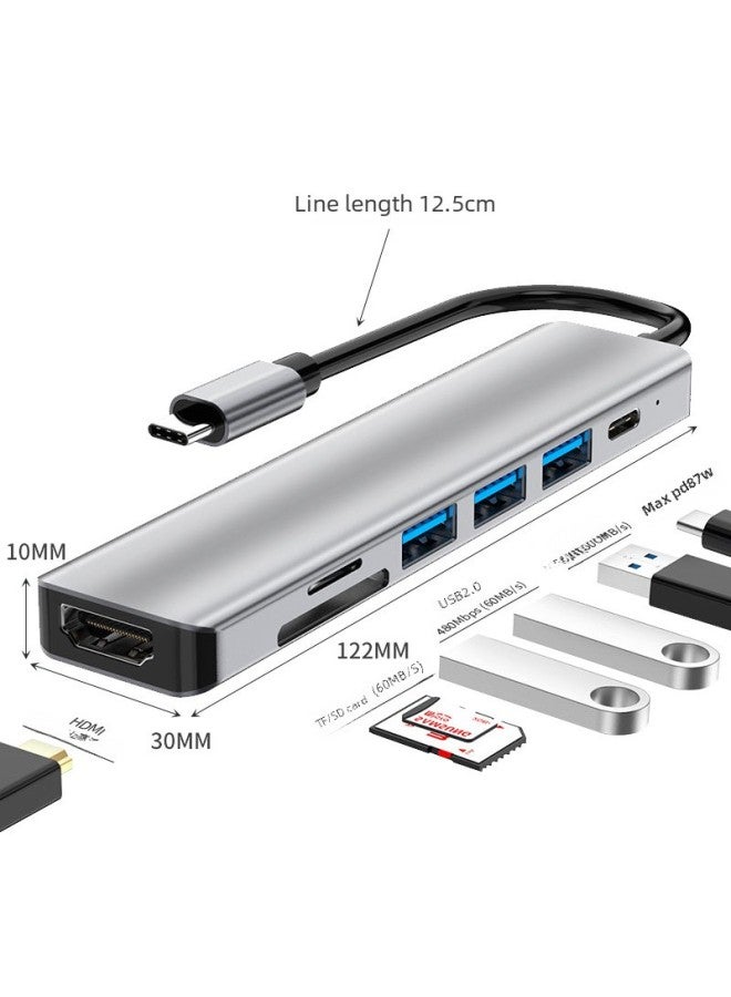 Seven-In-One USB 3.0 Expansion Dock Converter Splitter Adapter For Apple Computer Type-C Multi-Function Wired Extension Dock-Number Of Interfaces:Nine-in-one (2410) One-touch Information Screen  - Image 3