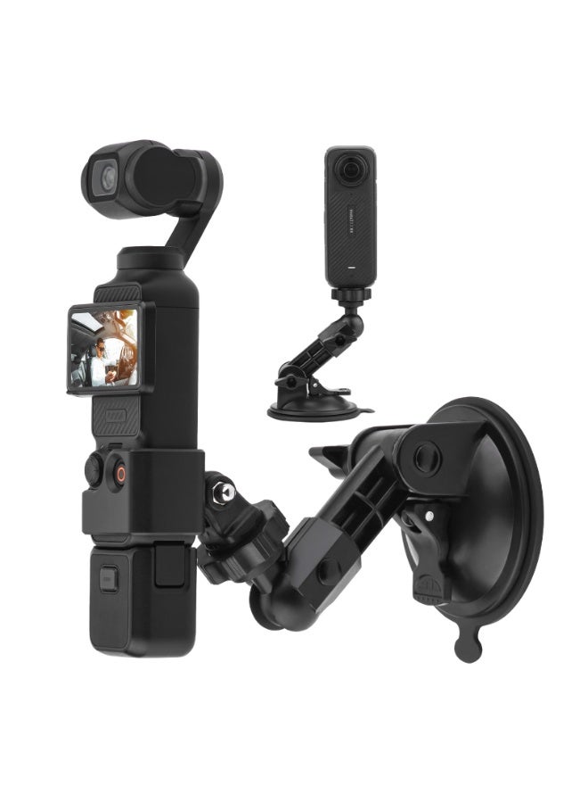 Pocket 3 Suction Cup Mount, Car Windshield Window Dash Holder Kit with Expansion Adapter for Insta360 X4 X5 X3 Go 3S for GoPro Max Mini Hero 13 12 11 10 9 Pocket 3 2 Action 5 Pro 4 Accessories - Image 1