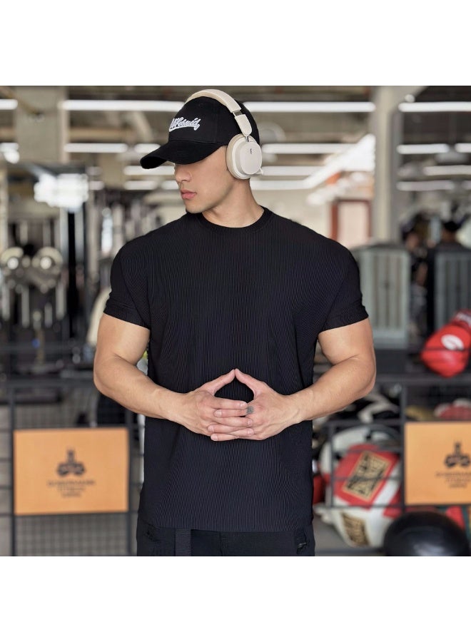Men's Shirts Short Sleeve Cotton T-Shirt Crew Neck Light Tees Classic Basic Casual Tops - Image 1