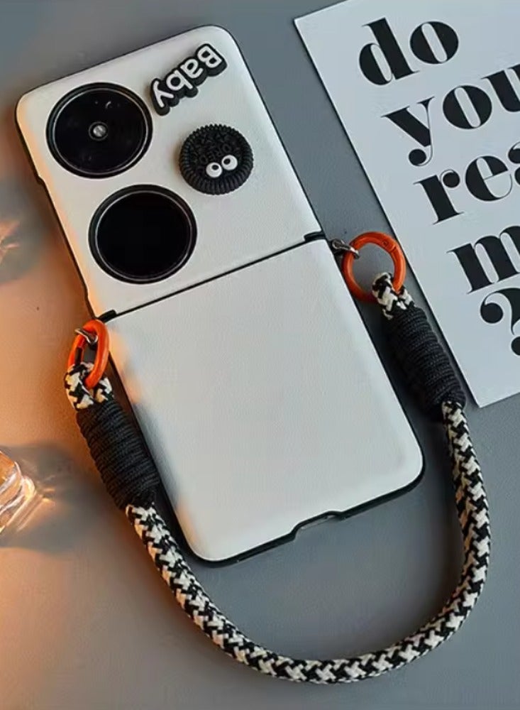 Suitable for Huawei Pocket 2 Pocket S P50 Pocket Phone Case, Coal Ball, Black And White Grid Rope - Image 4
