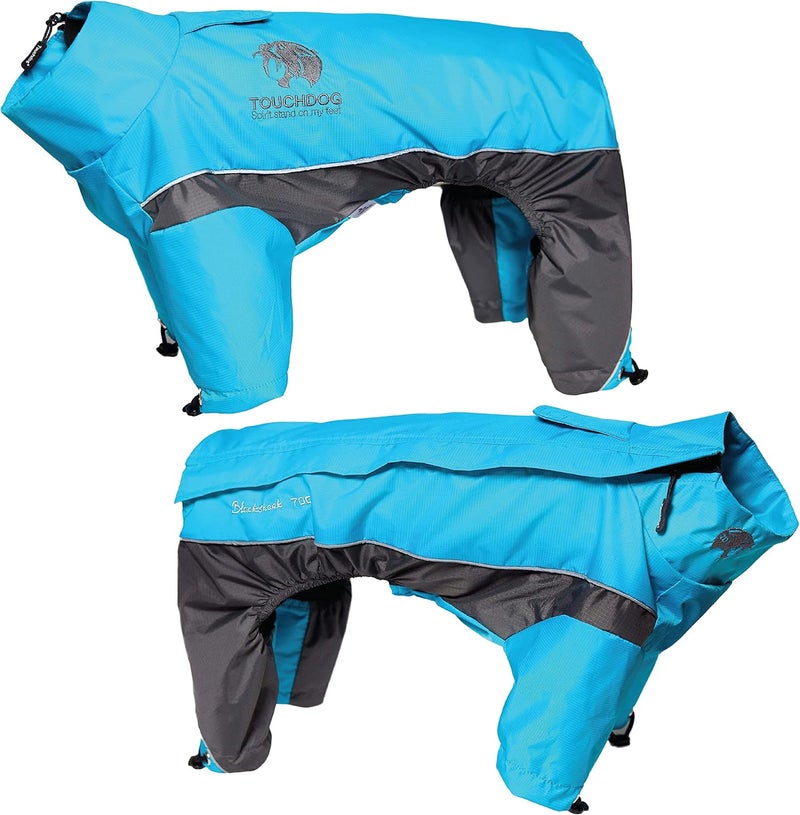 PuTwo TOUCHDOG QuantumIce Full Body Bodied Adjustable and 3M Reflective Pet Dog Coat Jacket w Blackshark Technology Small Ocean Blue Grey - Image 4