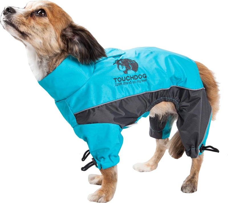 PuTwo TOUCHDOG QuantumIce Full Body Bodied Adjustable and 3M Reflective Pet Dog Coat Jacket w Blackshark Technology Small Ocean Blue Grey - Image 3