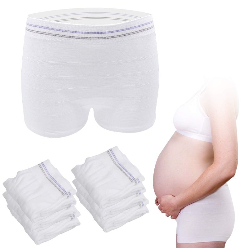 Mesh Postpartum Underwear 6 Pack High Waist Reusable Post Bay C-Section Recovery Maternity Panties for Women Washable Mesh Panties (XL)