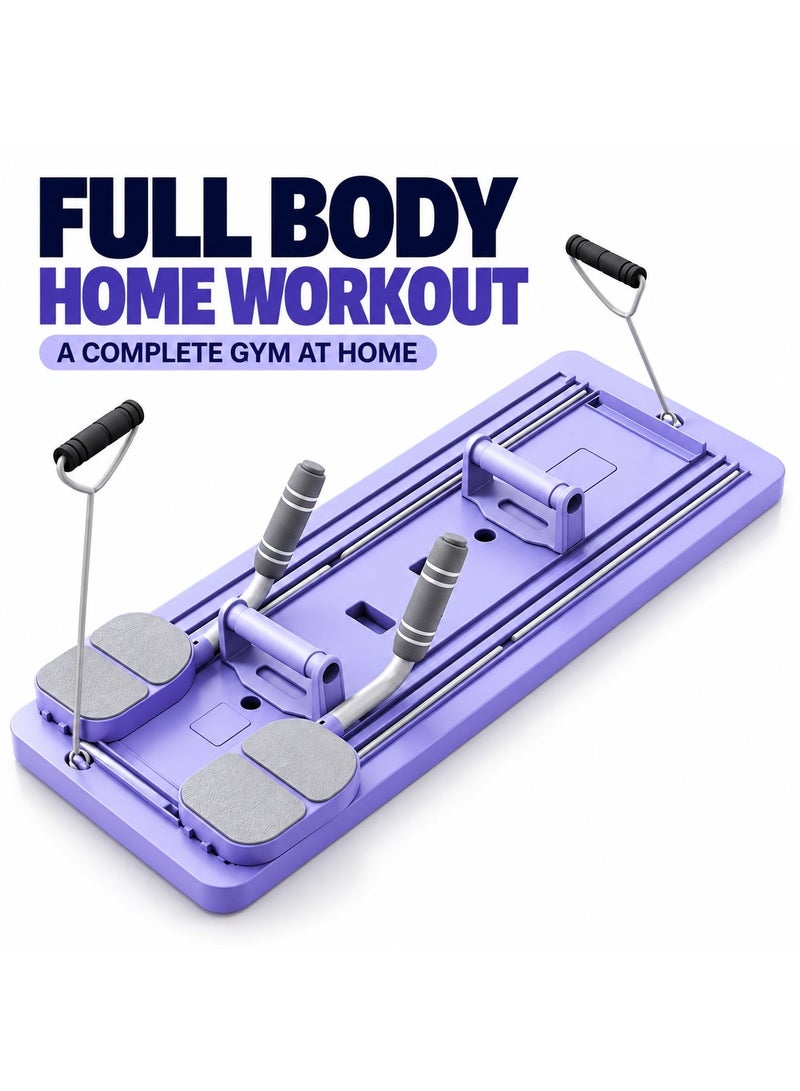 TIGER Full Body Home Workout Machine - Multi-Functional Exercise Board with Resistance Bands, Sliding Training Platform, Foot Pedals & Adjustable Handles for Home Gym Fitness - Image 1