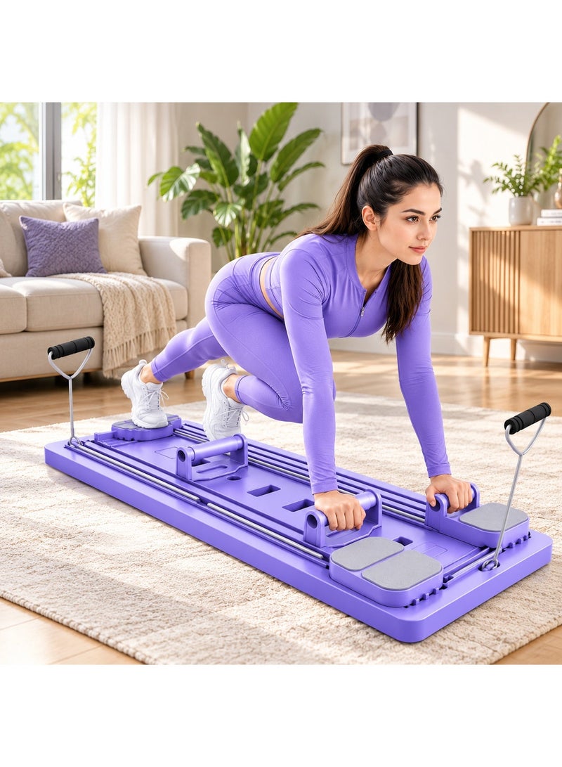 TIGER Full Body Home Workout Machine - Multi-Functional Exercise Board with Resistance Bands, Sliding Training Platform, Foot Pedals & Adjustable Handles for Home Gym Fitness - Image 5