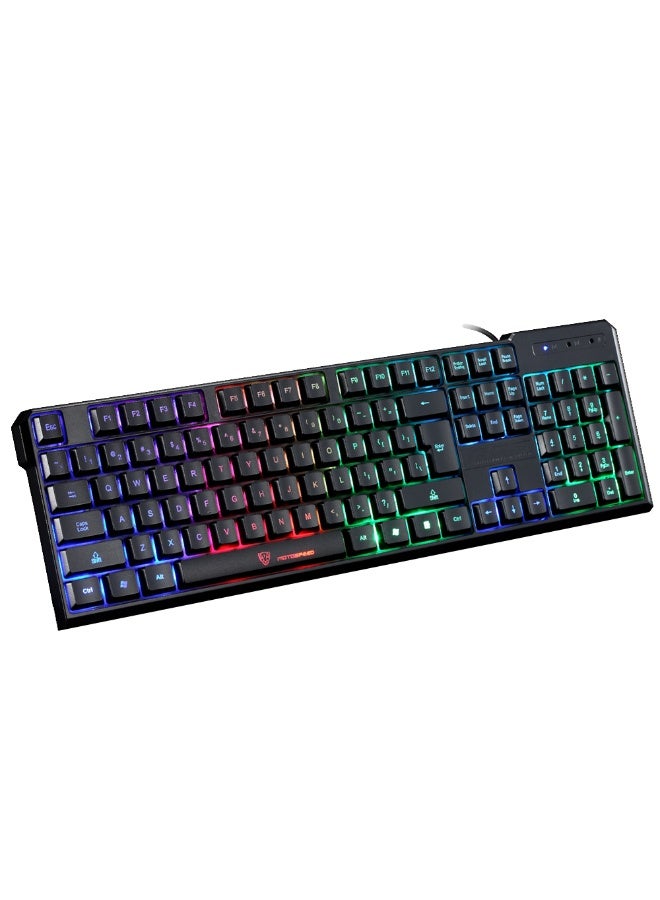 Motospeed K70L RGB Rainbow Gaming Keyboard - Up to 7 buttons pressed, without getting confused - Waterproof, with triple protection - Backlight design behind the keys, with light colors - Image 4