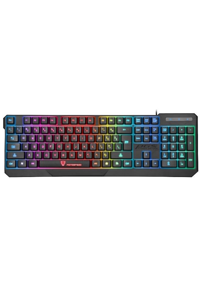 Motospeed K70L RGB Rainbow Gaming Keyboard - Up to 7 buttons pressed, without getting confused - Waterproof, with triple protection - Backlight design behind the keys, with light colors - Image 1