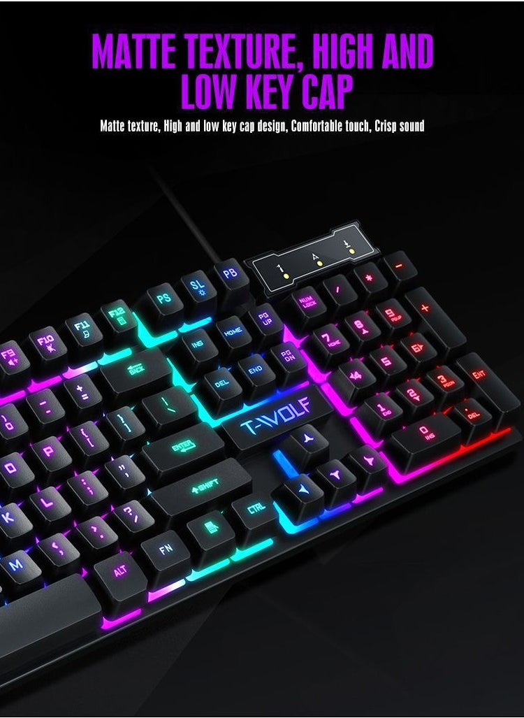 أيسر - لوحة مفاتيح الألعاب الميكانيكية YKB-913 RGB Rainbow - مفتاح وظيفة اختصار FN المركب - - Image 1