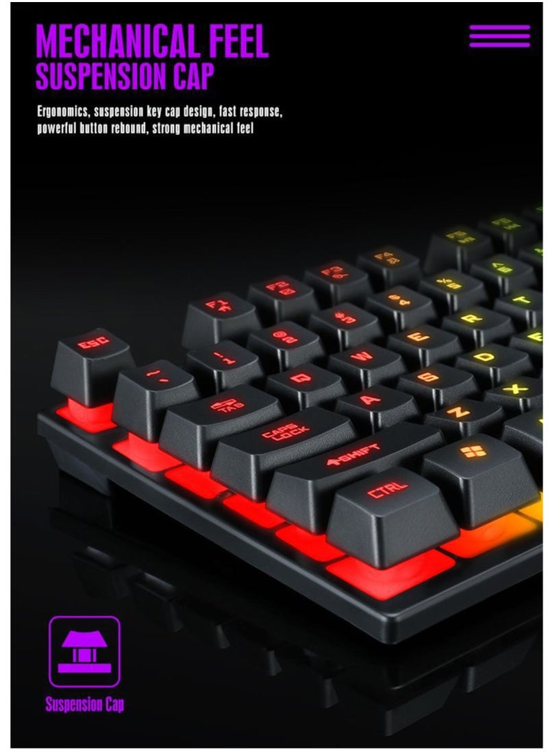 أيسر - لوحة مفاتيح الألعاب الميكانيكية YKB-913 RGB Rainbow - مفتاح وظيفة اختصار FN المركب - - Image 1