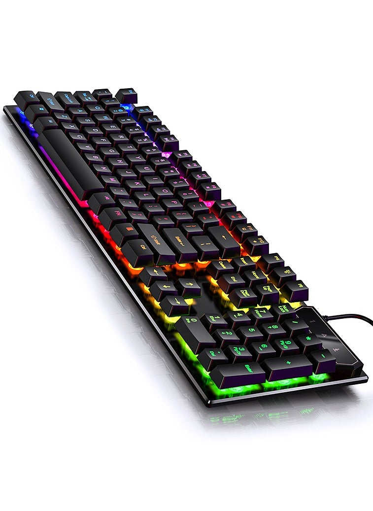 أيسر - لوحة مفاتيح الألعاب الميكانيكية YKB-913 RGB Rainbow - مفتاح وظيفة اختصار FN المركب - - Image 1