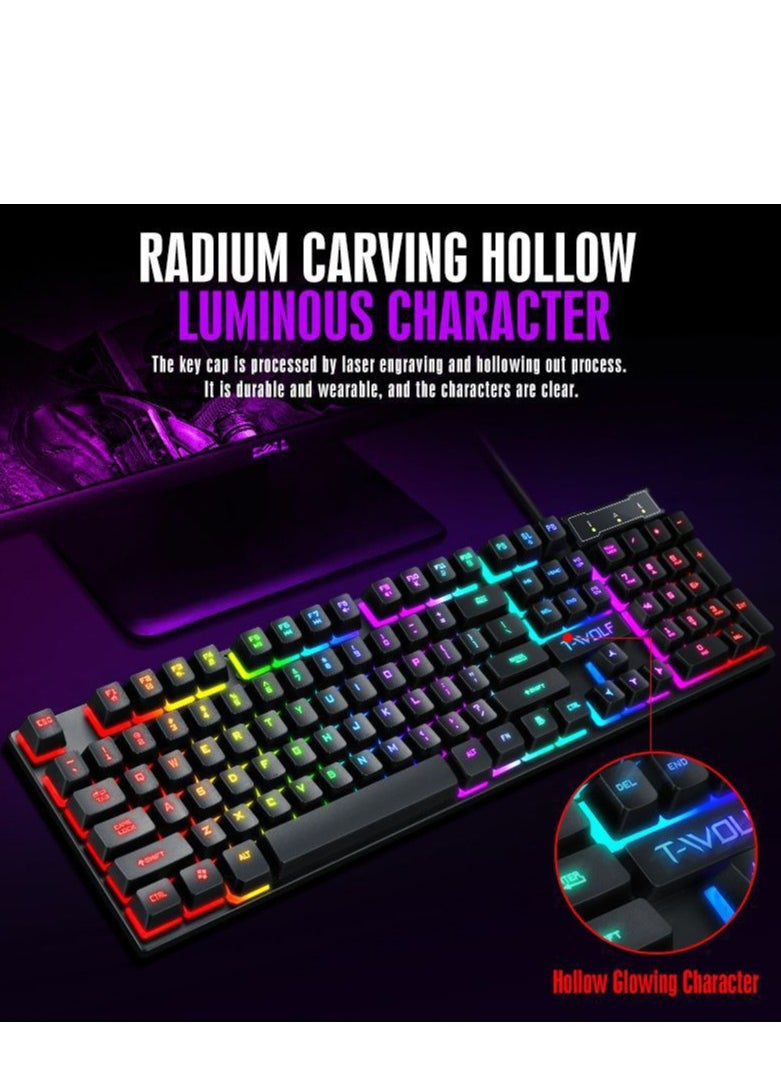 أيسر - لوحة مفاتيح الألعاب الميكانيكية YKB-913 RGB Rainbow - مفتاح وظيفة اختصار FN المركب - - Image 1