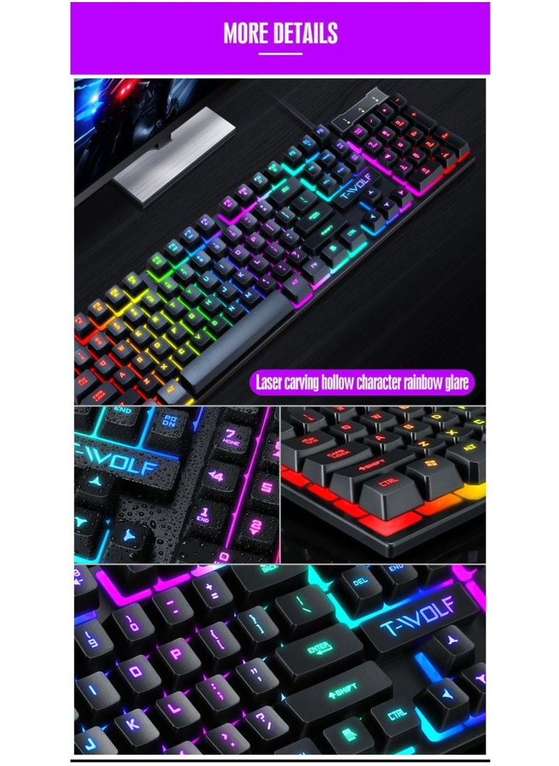 أيسر - لوحة مفاتيح الألعاب الميكانيكية YKB-913 RGB Rainbow - مفتاح وظيفة اختصار FN المركب - - Image 1