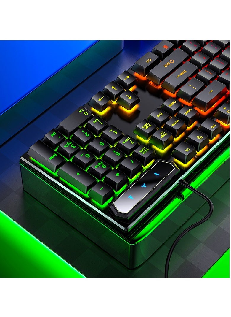 أيسر - لوحة مفاتيح الألعاب الميكانيكية YKB-913 RGB Rainbow - مفتاح وظيفة اختصار FN المركب - - Image 1