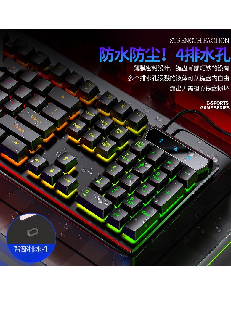 أيسر - لوحة مفاتيح الألعاب الميكانيكية YKB-913 RGB Rainbow - مفتاح وظيفة اختصار FN المركب - - Image 1