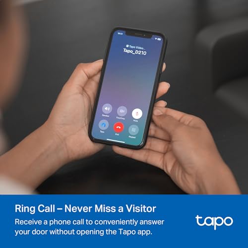 tapo كاميرا جرس الباب الذكي Tapo من TP-Link لاسلكية مع جرس، 2K مع رؤية ليلية ملونة كاملة وأضواء كاشفة، بدون رسوم شهرية، مكالمة رنين، زاوية رؤية عريضة 160°، كشف ذكي مجاني، تخزين محلي، D210 - Image 5