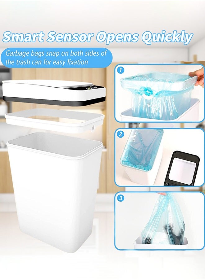 Bathroom Smart Touchless Trash Can - 3 Gallon Automatic Motion Sensor Rubbish Can with Lid Electric Waterproof Narrow Small Garbage Bin for Kitchen, Office, Living Room, Toilet, Bedroom,White - pzsku/ZB72D92EB99E72D2E10CDZ/45/_/1734588106/3ed0c760-f8d4-4991-8319-a701d1a696e1