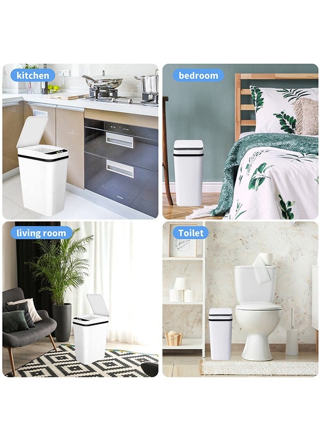 Bathroom Smart Touchless Trash Can - 3 Gallon Automatic Motion Sensor Rubbish Can with Lid Electric Waterproof Narrow Small Garbage Bin for Kitchen, Office, Living Room, Toilet, Bedroom,White - pzsku/ZB72D92EB99E72D2E10CDZ/45/_/1734588221/c7c1fc9b-19a1-426a-ba7a-2f49713b6d72