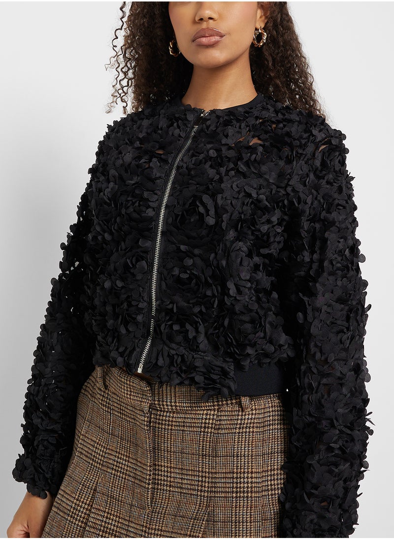 Ginger Sequin Embellished Bomber Jacket  - Image 3