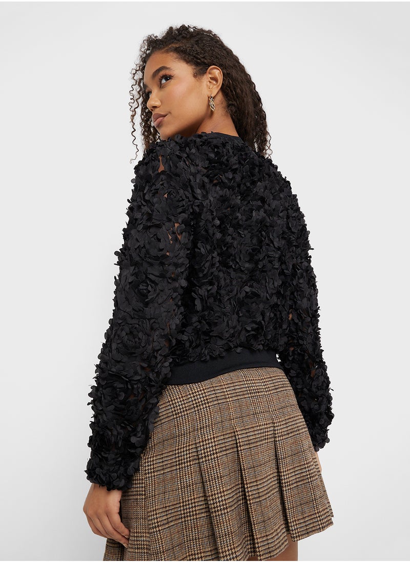 Ginger Sequin Embellished Bomber Jacket  - Image 2
