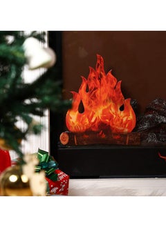 BOAO Boao 2 Set Fake Fire Fake Flame Camping Decoration 3D Cardboard Campfire Centerpiece Artificial Flames Campfire Party Decoration for Camp Bachelorette Christmas Party(12 x 10 Inch,Red Orange)  - Image 4