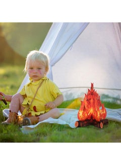 BOAO Boao 2 Set Fake Fire Fake Flame Camping Decoration 3D Cardboard Campfire Centerpiece Artificial Flames Campfire Party Decoration for Camp Bachelorette Christmas Party(12 x 10 Inch,Red Orange)  - Image 5